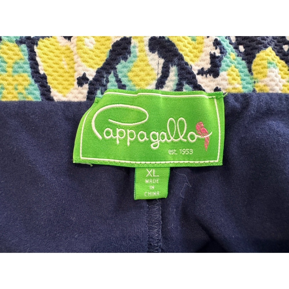 Cappagallo Skort Womens XL‎ Blue Yellow Print Elastic Waist Lined Shorts - Picture 9 of 9